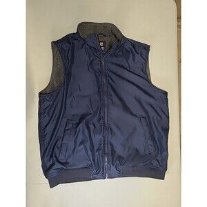Vtg Chaps Vest Mens XL Full Zip Fleece Lined Zip Pockets Sleeveless Golf Blue